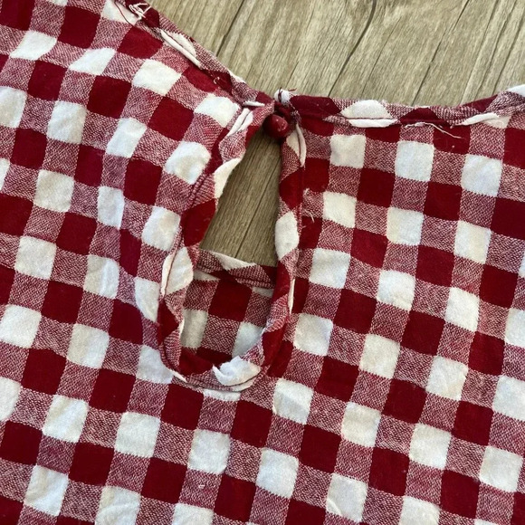 Womens Caution to the Wind Red/White Plaid Ruffle Blouse - S - Picture 5 of 6